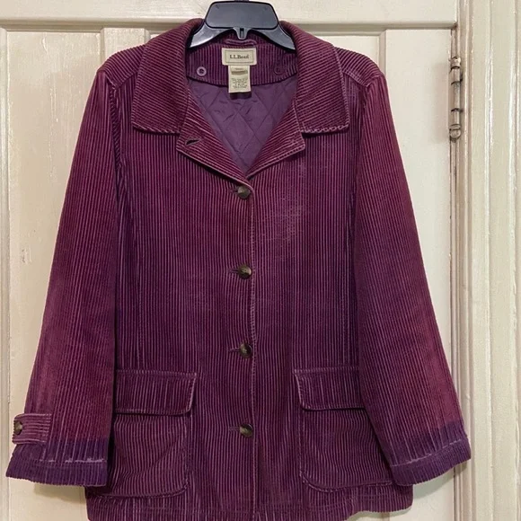 L.L.Bean‎ women’s vintage corduroy purple jacket size Medium P - Picture 3 of 11